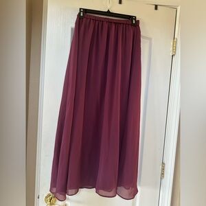 Old Navy Burgundy Chiffon  A-Line Maxi Skirt